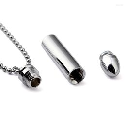 Pendant Necklaces Wholesale Price Stainless Steel Openable Tube Necklace Rock Hip Hop Can Open Ash Urn Jewelry Drop Rapper