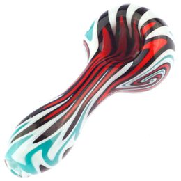 Colourful Wig Wag Pyrex Thick Glass Pipes Portable Innovative Design Spoon Decorative Dry Herb Tobacco Philtre Bong Handpipe Handmade Oil Rigs Smoking DHL Free