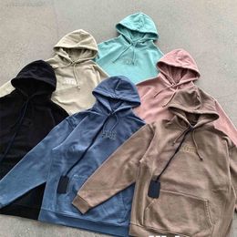 Hoodie 2021fw Tide Brand Kith Heavy Cotton Autumn Button Letter Embroidery Hooded Sweater Men High Street