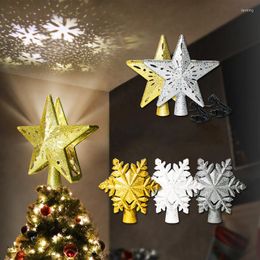 Christmas Decorations Tree Topper Adjustable Star Snowflake Projector Rotating 3D Glitter Fairy Lights LED Xmas Wedding Year Decoration