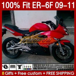 OEM Fairings Kit For KAWASAKI NINJA 650R ER 6 F 650 R ER6F 09 10 11 Body 149No.28 ER-6 F ER 6F ER-6F Bodywork ER6 F 2009 2010 2011 650-R 09-11 Injection Mold Fairing red glossy