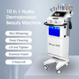 10 in 1 Microdermabrasion Hydrogen Oxygen Hydroelectricity Small Bubble Ultrasonic Facial Skin Scrubber Machine