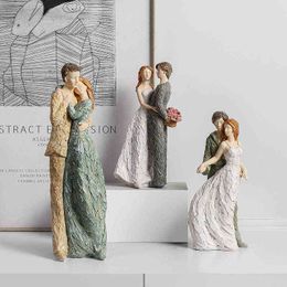 Decorative Objects Figurines JIEME Wedding Gifts Furnishings Wedding Figures Couples Resin Crafts Wedding Room Home Decorations Furnishings T220902