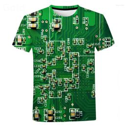 Herren-T-Shirts Sommer T-Shirt Harajuku Stil Hip-Hop Elektronische Chip-Druckmaschine 3D Herren-T-Shirts