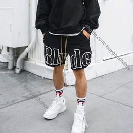 Rhude Shorts Men Women 1 1 High Quality Mesh Unisex Zipper Pill Zipper Head Drawstring Short RD22