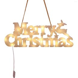 Strings Merry Christmas Letters LED Lights 45cm Hanging Rope Powered By Button Battery For Party Birthday Home Decor LBS