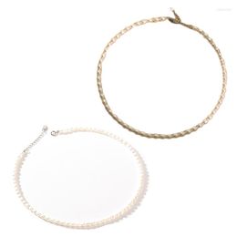 Choker Summer Simple Freshwater Pearl Oval Beads Necklace Retro Temperament Small Fresh Crystal Short Clavicle