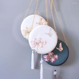 Evening Bags Fashion Designer Women Embroidery Floral Bag Creative Chinese Style Handbag Party Clutch Chain Small Round