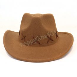 Fashion Women Cowgirl Cap Handmade Roll Up Brim Western Cowboy Hat For Men Gentleman Sombrero Hombre Jazz Cap