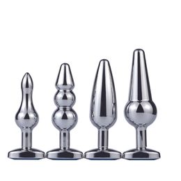 Sex toy massagers Stainless Steel Butt Plug Sex Toys for Couples Adult Game Gay Anal Beads Crystal Jewellery Stimulator Products