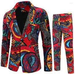 Men's Tracksuits Men's Men's Fashion Casual Two-piece Suit Printed Coat Top Pants Soft Comfortable Weight Loss For Men Suits