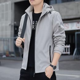 Men's Jackets Windbreaker For Men With Hood Lightweight Hoodie Jacket Slim Fit Korean Fashion Causal Coats Streetwear Clothes 2022