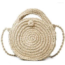 Evening Bags Circle Messenger Bag Travel Totes Rattan Summer Ladies Handbag Women Shoulder Straw Knitting Beach Female