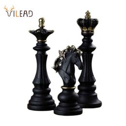 Decorative Objects Figurines Vilead Chess Pieces Figurines for Interior The Queen's Gambit Decor Office Living Room Home Decoration Modern Chessmen Gifts T220902