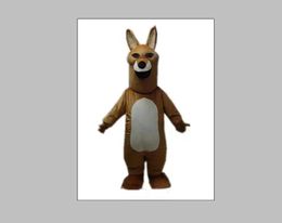 High quality a brown kangaroo mascot costume with black eyes for adult to wear