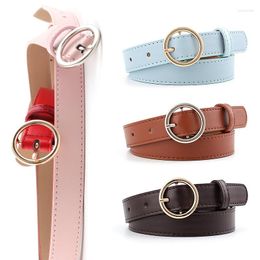 Belts Korean Fashion For Women Classic Round Buckle Ladies Gold Silver Belt Decorative Jeans Ceinture Femme Riem