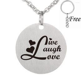 Pendant Necklaces Stainless Steel Jewelry We Laugh Love Military Dog Tag Necklace