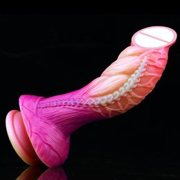 Beauty Items Colorful Gradient Dildo Realistic Strapon Dildos Soft Silicone Large Penis With Suction Cup G Spot Stimulation sexy Toy for Women