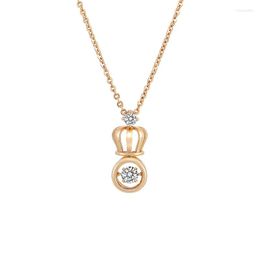 Chains Imperial Crown Necklaces & Pendants For Women Girl Cubic Zirconia Gold Silver Colour Necklace Fashion Jewellery Wholesale