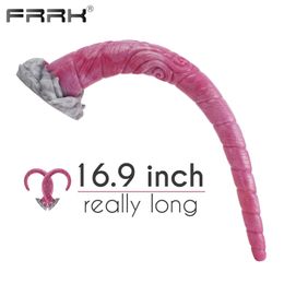 Beauty Items FRRK 16.9in Long Anal sexy Toys with Suction Cup for Anus Stimulation Gory Dildo Raw Meat Butt Plug sexyual Shop Intimate Product