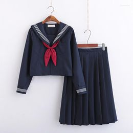 Clothing Sets Large-Size S-5XL 8 Sizes Japanese JK Uniforms School Dresses For Girls Navy Blue Sailor Suit Jacket Middle Suits