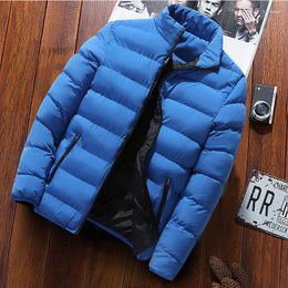 Men's Down Winter Thick Jackets Stand-up Collar Cardigan Jacket Autumn Outdoor Sports Casual Warm Male Zipper Coat Clothing