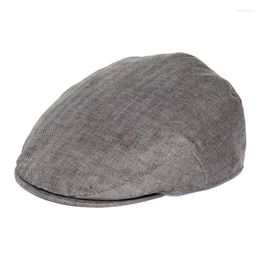 Berets BOTVELA Men Summer Cap Herringbone Linen Sboy Caps High Quality Flat Driver Ivy Hat Bakerboy Hats Cool Boina For Male