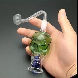 Glass hookah Pipes smoking Oil Burner Mini Colour Matching skeleton glass hookah