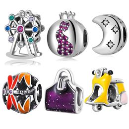 925 Silver Charm Beads Dangle Give Birth To Life Pregnant Mother Bead Fit Pandora Charms Bracelet DIY Jewellery Accessories