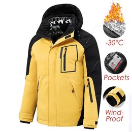 Erkekler Down Parkas 5xl Kış Giyim Kalın Sıcak Ceket Ceket Sıradan rüzgar geçirmez cepler Çıkarılabilir Kapşonlu 220902