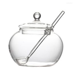 Storage Bottles 250ml Crystal Jar Sugar Bowl Kitchen Sets With Cover And Spoon Seasoning High Quality Glass