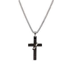 Simple Classic Pendant Necklaces Fashion Titanium steel Cross Antique Silver Color Boy Long Chain Necklace Jewelry For men