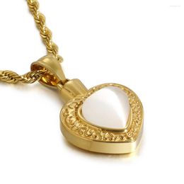 Pendant Necklaces Women Romantic Gift Heart-shaped Coloured Zircon Necklace High Quality Stainless Steel Plated Gold Silver Colour Jewellery