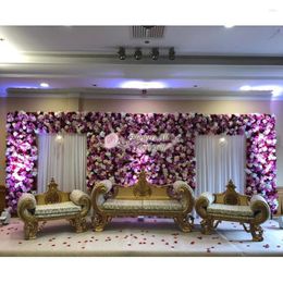Decorative Flowers Artificial Flower Wall With Fake Use Rose Austin Peony For Wedding Background Decoration