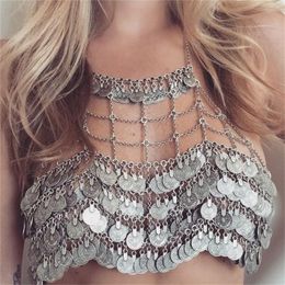 Chains European And American Fashion Brands Exaggerate Money Tassel Chest Chain Bra Body