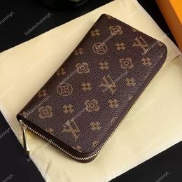 Top Quality Designers zippy mens wallet Fashion women clutch wallet pu leather wallet single zipper wallets lady ladies long classical purse with orange box card