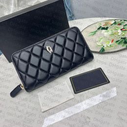 Purse de embreagem para mulheres de luxo de luxo de grande capacidade Bolsa de caviar zíper 2022 Designer Long Bag