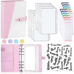 Gift Wrap A6 Budget Binder Cash Envelopes For Holding Cards And Coupons Leather Notebook With Zipper B