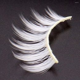 False Eyelashes Artificial Soft Comfortable To Wear Fiber Anime White For Masquerade