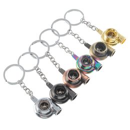 Spinning Turbo Keychain Creative Fans Favourite Sleeve Bearing Turbine Turbocharger Keyring Key Chain Ring Keyfob Car Parts Keychains