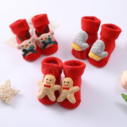 Cartoon Baby Terry Sock Winter Warm Boys Girls Non-slip Socks Soft Newborn Infant Toddler Christmas Party Sock