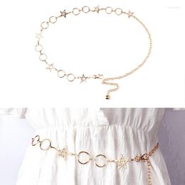 Belts Body Chain Silver Golden Colour Waist Chains With Circle Star Shape Dangle Night Club Jewellery For Women And Girls 101A