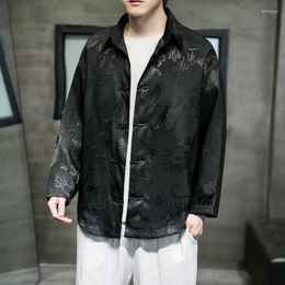 long thin jackets Australia - Men's Jackets Men's Fashion Chinese Style Shirt Collar Long Sleeve Loose Thin Jacket Tang Coat