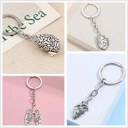 1 Piece Keychain Medical Anatomy Key Brain Heart Nerve Cell Shaped Keychain Doctor And Nurse Bag Chain Jewelry Gift