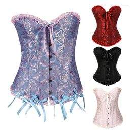 Belts Corsets Bustiers Floral Tops For Women Vintage Sexy Gothic Satin Lingerie Corselet Overbust