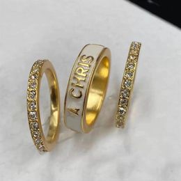An￩is de designer de moda Set Set Women Gold Band Rings Bague Jewelry for Lady Party Wedding Lovers Presente com Box2277