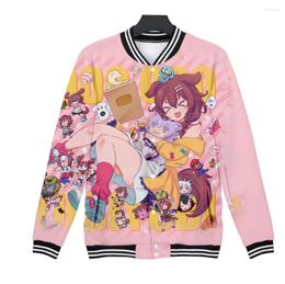 Women's Jackets Japan Harajuku Style HOLOlive Inugami Korone 3D Casual Long Sleeve Baseball Jacket Women Clothes Fashion Kpop Tops