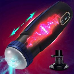 Sex Toy Massager 5-3 Speeds Artificial Cunt Automatic Telescopic Sucking Long Distance Stake Masturbators Adult Erotic Toys for Men