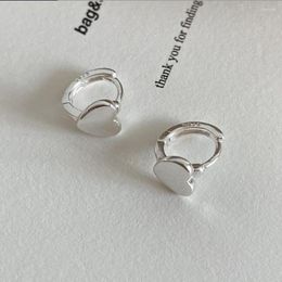 Hoop Earrings 925 Stamp Silver Love Heart Female Fashion Cute Romantic Elegant Jewelry Couple Handmade Gifts