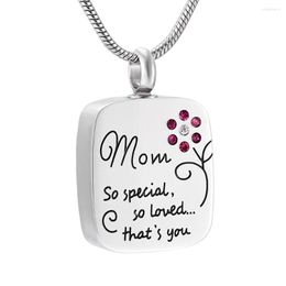 Pendant Necklaces IJD9920 Mom Keepsake Gifts Stainless Steel Rectangle Memorial Urn Necklace Cremation Jewelry - So Special Loved...